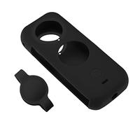 Set con 2 pellicole protettive per copriobiettivo, compatibile con Insta 360 ONE X2, in silicone, colore: nero