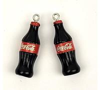Set Con 2 Pezzi Coca-Cola Mini Bottiglie Ciondolo Charm Miniatura
