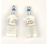 Set Con 2 Pezzi Evian Mini Bottiglie d’Acqua Ciondoli Mini Bottle Charms