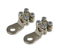 Set con 2 terminali, ottone nichelato, sezione 70mm², foro 12mm