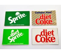 Set Con 4 Coca Cola Diet Coke Sprite Adesivo USA Adesivi Decalcomania 1990