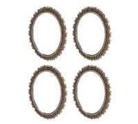 Set con 4 livelli in miniatura su una scala di 1:12 con un motivo a rosa antico e fatto a mano in lega per la casa delle bambole, accessori decorativi a specchio