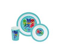 Set con bicchiere, ciotola, posate e piatto Jemini Pyjamasques