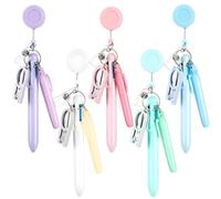 Set con bobina per badge da infermiera, 20 pezzi con penne e forbici, tra cui 5 porta badge retrattili, 5 evidenziatori, 5 penne a sfera e 5 forbici pieghevoli, mini set di penne da infermiera