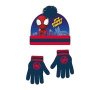 Set con Cappellino Invernale e Guanti di Spiderman - Colore Blu e Rosso - Taglia Unica - Fabbricati in Acrilico e Poliestere - Stampa di Spiderman - Prodotto Originale Disegnato in Spagna
