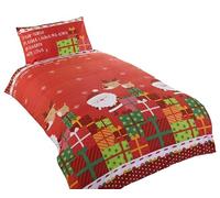 Set con Copripiumino e Federa, Set copriletto, Multicolore, Regalo di Natale per Ragazzi, Babbo Natale, Multi-Colour, Singolo