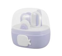 Set con Custodia Tagliaunghie in Plastica per 4 Pezzi Neonati | 4 Utensili nel Kit, Design Ergonomico e Sicuro, Facile da Pulire, Forma Cartoon per Bimbi e Infanti