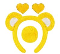Set con fascia e coda con orecchie da orso, vestito unisex con spilla a forma di cuore, coda di orso, per uso quotidiano, per interni ed esterni, casa, vacanze, compleanno, vacanze