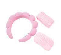 Set con fascia per capelli e asciugamano da polso in spugna per impasti fritti (rosa)