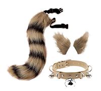 Set con orecchie e coda di volpe per adulti e bambini, girocollo, decorazione per feste di Halloween