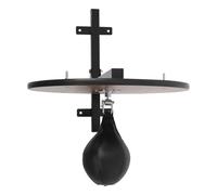 Set con piattaforma da boxe, 30 cm, regolabile in altezza, montaggio a parete, attrezzatura da allenamento con palla da boxe, pompa e ago di gonfiaggio, per casa, palestra, 60 x 60 cm (colore naturale
