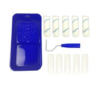Set con rullo in schiuma e pennello con manico in acciaio e vassoio, progettato per pareti, porte e varie attività di pittura utilizzando vernici ad olio o ad acqua