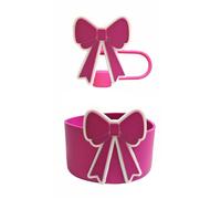 Set con stivaletto e copertura per cannuccia per bicchiere da 1,18 l, colore: rosso rosa
