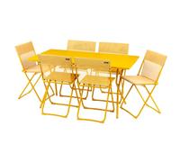 Set con Tavolo e 6 sedie BALCONY 140 x 80 cm colore Miel LaFuma