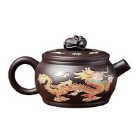 Set Con Teiera Cambiare La Teiera E Il Set Da Tè Al Calore Del Vaso Di Argilla Viola Per Casa, Colore Della Fenice Drago Set Da Tè Portatile(Type-B)