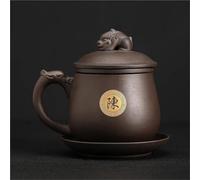 Set Con Teiera Con Filtro Separazione Del Tè Ufficio Tazza Di Acqua Personale Set Da Viaggio Articoli Per Casa 350ml Yixing Argilla Viola Fatta A Mano Set Da Tè Portatile(Type-B)