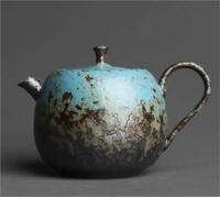 Set Con Teiera Forno Per Ceramica Fatto A Mano, Teiera Manuale A Forma Di Cachi In Gres Retrò Personalizzata In Stile Creatore Tè Set Da Tè Portatile(Type-B)