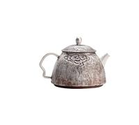 Set Con Teiera Set Da Tè Kung Fu Teiera In Argento Dorato Con Fango Di Roccia, Ceramica Grezza Fatta A Mano Filtro Intagliato A Forma Nuvola Buon Auspicio Set Di Teiere(Type-B)