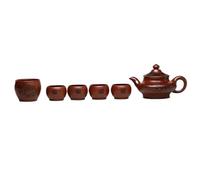 Set Con Teiera Set Da Tè Kungfu, Sabbia Di Sangue Drago Baimu, Vaso Terracotta Viola Fatto A Mano 380 Ml Set Di Teiere(Type-A)