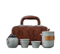 Set Con Teiera Set Di Teiere Regali In Ceramica Kung Fu Ge Kiln Set Da Tè Viaggio Tazza Rapida Una Pentola Di Tre O Quattro Tazze Teiera Portatile All'aperto Set Da Tè Portatile(Type-E)