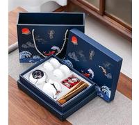 Set Con Teiera Set Tè Kung Fu Confezione Regalo Per Amici Cerimonia Cinese Ceramica Una Pentola Quattro Tazze Con Lattine Portatile Per Auto Set Di Teiere(T)