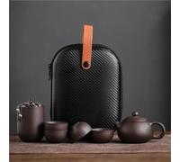 Set Con Teiera Teiera In Ceramica Da Viaggio All'aperto Cerimonia Del Tè Set Regali Con Sabbia Viola Una Pentola 4 Tazze Portatile Set Da Tè Portatile(Type-B)