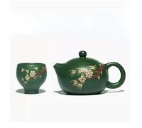 Set Con Teiera Teiere Argilla Verde Fiori Di Prugna Una Pentola Set Da Tè Per Quattro Tazze Macchina Per Il Un Viola Fatta A Mano Set Da Tè Portatile(Type-A)