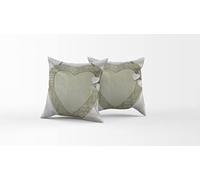 set confezione art soft cushion coppia di federe per cuscini 42x42cm per arredo in morbida microfibra di poliestere con cerniera zip a scomparsa e stampa digitale dis specchio a cuore