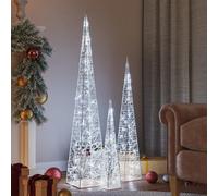Set Coni Luce LED Acrilico Decorativo Bianco Freddo 60/90/120cm