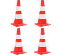 Set Coni Segnaletici Stradali Riflettenti 4Pz Rosso Bianco 50Cm