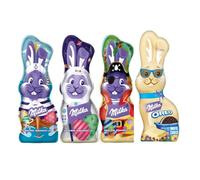 Set Coniglietti Pasquali -MILKA- 3 Coniglietti Cioccolato al Latte Alpino 90gr + 1 Edizione100gr