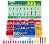 Set connettori elettrici 300 pezzi, terminali, forcella, anello, crimpatura
