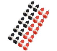 Set Connettori Terminali di Sicurezza in Ottone per Spina A Banana da 4 Mm, 10 Paia di Terminali per Saldatura Binding Post da 32 A con Tensione CATIII 1 KV, Rosso e