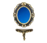 SET CONSOLE MENSOLA + SPECCHIO OVALE STILE BAROCCO ARREDAMENTO PARETE INGRESSO