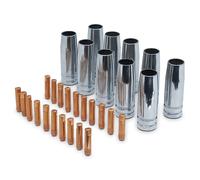 SET Consumabili MIG MAG da 30 pezzi ：ugelli gas ,ugelli corrente| MB15 Ø 1.0 mm