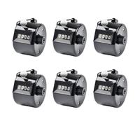 Set contatore presenze, 6 pezzi, nero | Contatore manuale a 4 cifre per conteggio delle dita, conteggio dell'inventario e attività di ripristino dell'utilizzo