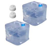 Set Contenitore Acqua Pieghevole Portatile 2pz con Rubinetto per Viaggio e Campe