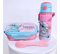 Set Contenitore Box Portapranzo Ermetico + Borraccia 600ml con Cannuccia