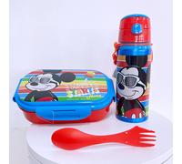 Set Contenitore Box Portapranzo Ermetico + Borraccia 600ml con Cannuccia