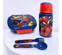 Set Contenitore Portapranzo Box Portamerenda + Borraccia Alluminio con Cannuccia