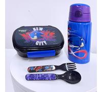 Set Contenitore Portapranzo Box Portamerenda + Borraccia Alluminio con Cannuccia