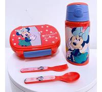 Set Contenitore Portapranzo Box Portamerenda + Borraccia Alluminio con Cannuccia