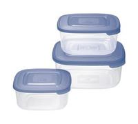 Tontarelli Set 3 Pezzi Frigobox Contenitore per Alimenti Quadrati con Coperchio Oceano