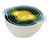 Joseph Joseph Duo Ciotole di Miscelazione per Cucina, Set di 6 pezzi impilabile, Insalatiera, Preparazione Dolci, Multicolore