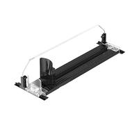 Set Contenitori per Alimenti Organizzatore di lattine per frigorifero Organizzatore di bevande per frigorifero a molla Larghezza asta di spinta regolabile Distributore di bevande per (Black, One Size)