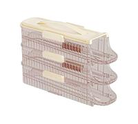 Set Contenitori per Alimenti Portauova per frigorifero 2024 Nuovo distributore automatico di uova con rotelle Organizzatore di uova multifunzionale con coperchio e marca (Light Yellow, 32x10.2x19.6cm)
