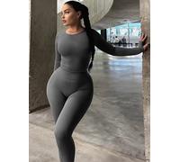 Set Coordinato Da Donna Con T-Shirt A Maniche Lunghe E Leggings 2 Pezzi