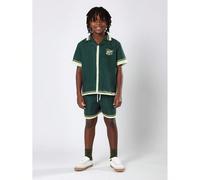 Set coordinato da vacanza con stampa limoni di Sorrento, composto da camicia a maniche corte con bottoni e pantaloncini, adatto per l'estate, le vacanze e il tempo libero 8Y,9Y,10Y,11Y,12YPoliestere