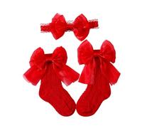 Set coordinato fascia e calzini per bambini con design Bowknot per, copricapo elastico in più colori