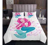 Set coperta da sirena per ragazze Ocean Marine Theme Trapuntato Copriletto Ragazzi Creature Sealife Trapuntato Coperta morbida Mare Subacquea Mondo Decor Trapuntato Dimensioni170X230cm